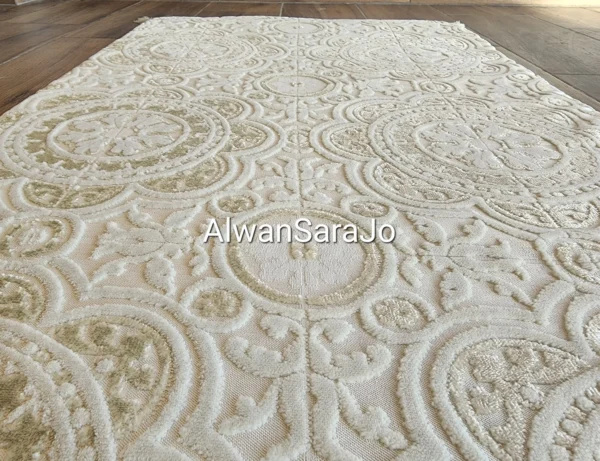 Prayer thick rug mat white1