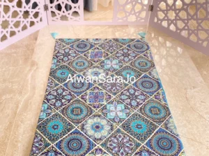 moroccan tile arabesque praying rug turqoise