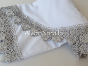 white silver prayerset muslimgift alwansara