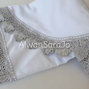 white silver prayerset muslimgift alwansara