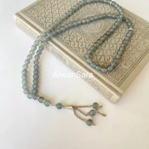 مسبحة tasbeeh prayerbeads alwansara lightgreay quran