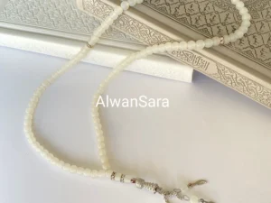 مسبحة tasbeeh prayerbeads alwansara quran white