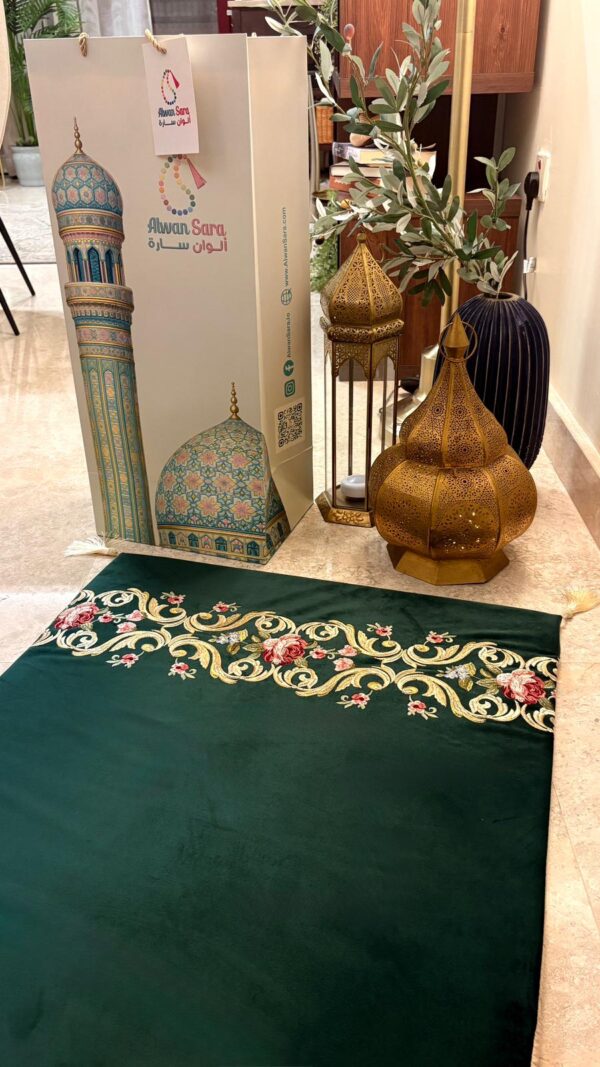 Paryer mat rug floral green1